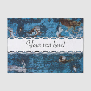 Papel De Seda Madeira pintada azul