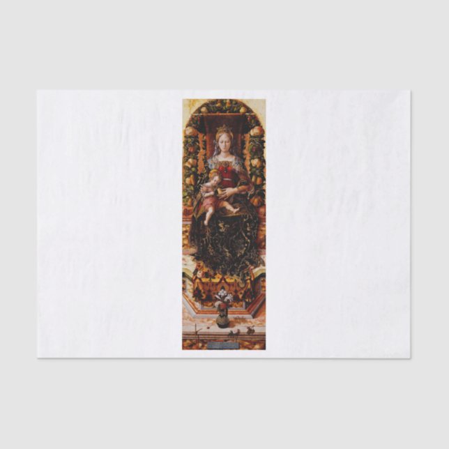 Papel De Seda Madonna della Candeletta por Carlo Crivelli (Frente )