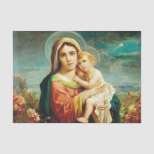 Papel De Seda Madonna e Child por Hans Zatzka