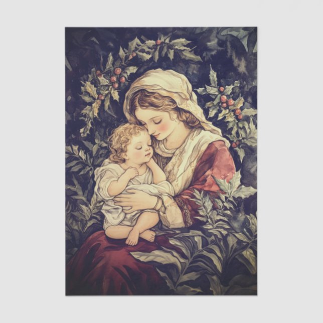 Papel De Seda Madonna e Criança (Frente )