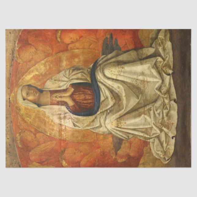 Papel De Seda Madonna em Gloria (Virgem Maria Enthroned) (Frente )