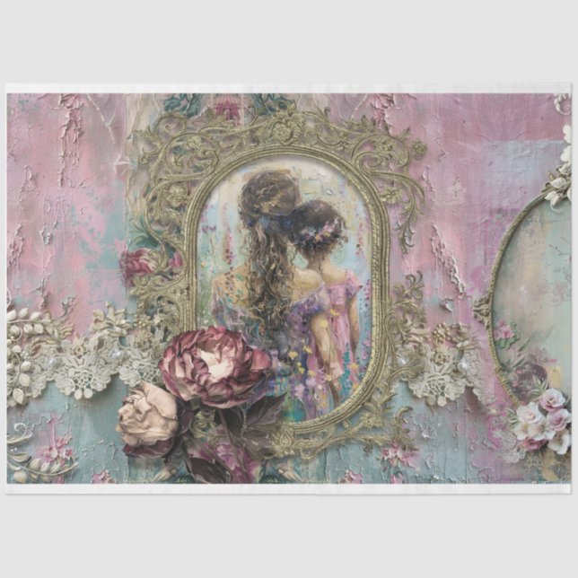 Papel De Seda Mãe e Chique e Colagem Floral (Frente )