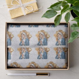 Papel De Seda Mãe Maria Religiosa Católica Cristã Batismo