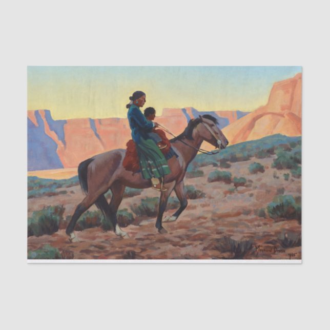 Papel De Seda Mãe Navajo por Maynard Dixon (Frente )