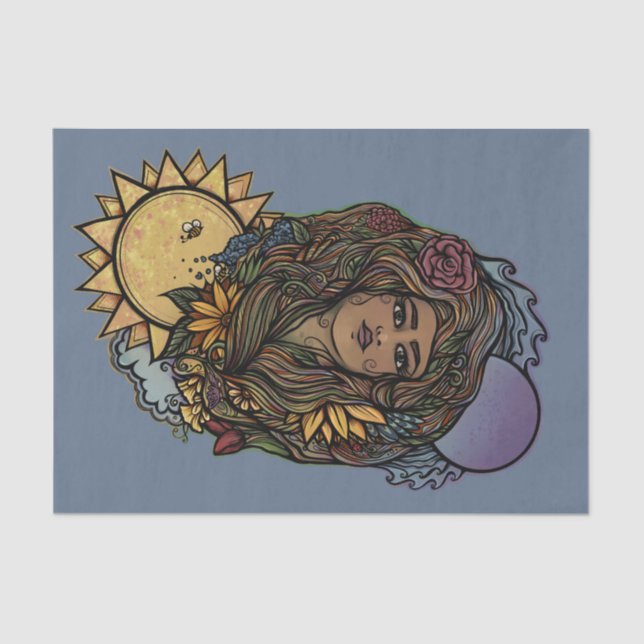 Papel De Seda Mãe Terra a Deusa do Mundo Tarot (Frente )