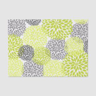 Papel De Seda Mães cinzentas verdes Chartreuse das dálias