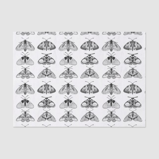 Papel De Seda Mães em Cinza, Preto e Branco (Frente )