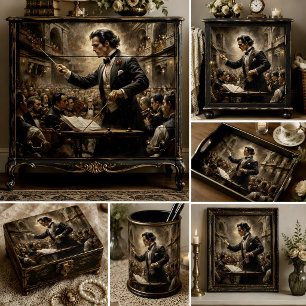 Papel De Seda Maestro de Orquestra Música Clássica Decoupage