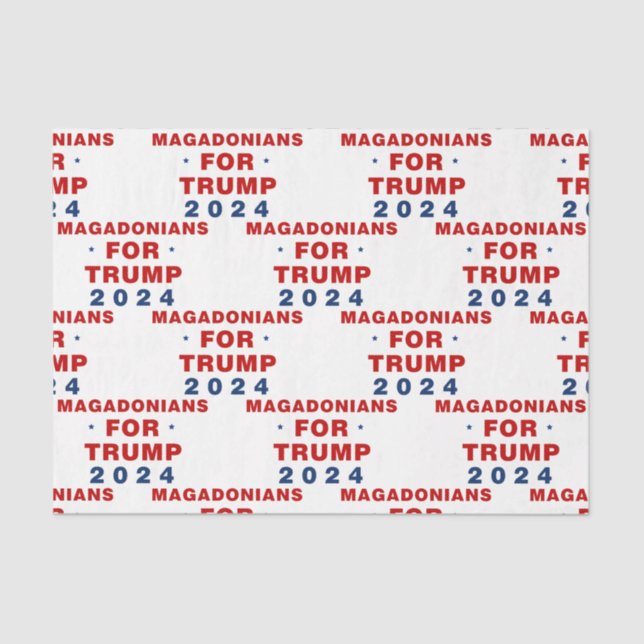 Papel De Seda Magadonianos Para Trump 2024 Red Blue (Frente )