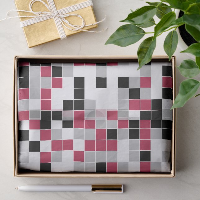Papel De Seda Magenta Geométrico Divertido Moderno (Presente)