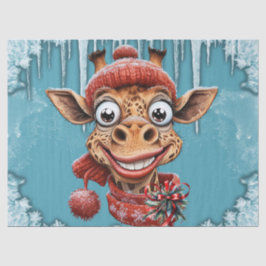 Papel De Seda Magia de inverno com uma girafa de desenho animado