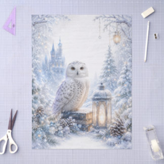 Papel De Seda Magia de Inverno da Coruja Branca