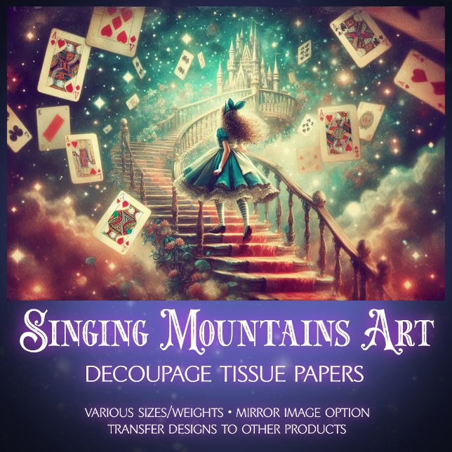 Papel De Seda Magical Castle Path Alice In Wonderland Decoupage (Criador carregado)