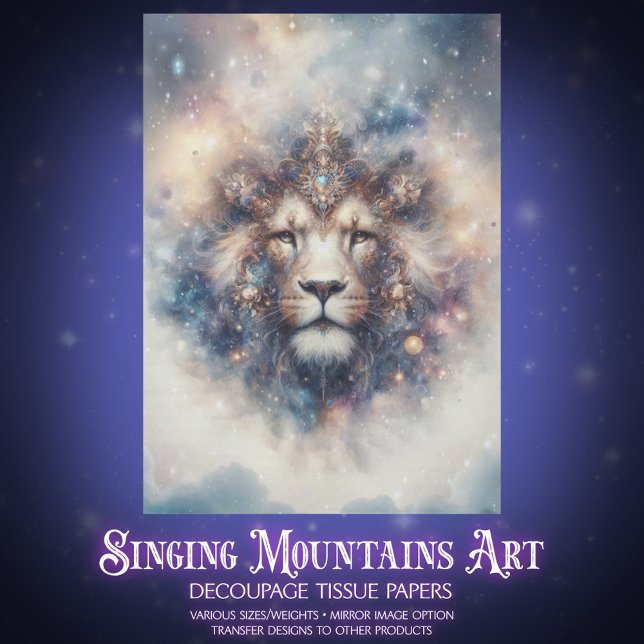 Papel De Seda Magical Fantasy Lion Decoupage (Criador carregado)