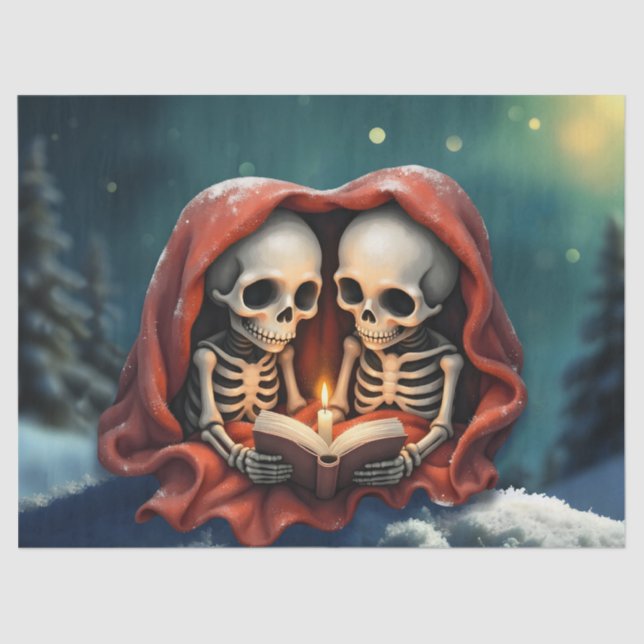 Papel De Seda Magical winter moments, two skeletons (Frente )