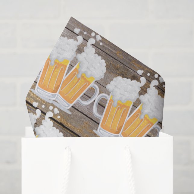 Papel De Seda Mágicas de cerveja, de madeira fina (Sacola de presentes)