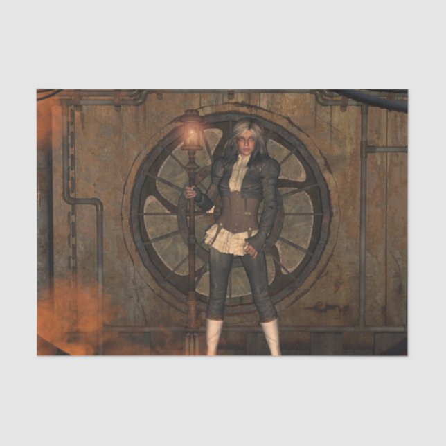 Papel De Seda Magnífica senhora de steampunk (Frente )