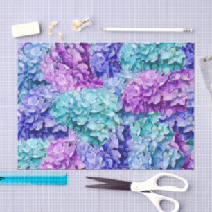 Papel De Seda Magnificas flores de hortênsia
