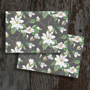 Papel De Seda Magnolia Floral Farmhouse Black White Decoupage