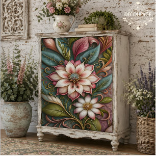 Papel De Seda Magnólia Nouveau Arte Decoupagem