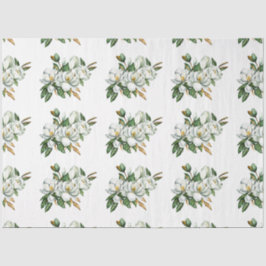 Papel De Seda Magnolia Padrão de Mola Molhada Azul