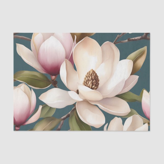Papel De Seda Magnolia Primavera Floral (Frente )