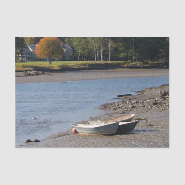 Papel De Seda Maine Rowboat Water Photo (Frente )