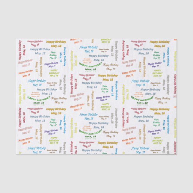 Papel De Seda Maio, 18 Aniversário (Frente )