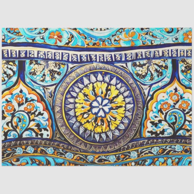 Papel De Seda Maiolica Floral Espanhola Romana Italiana (Frente )