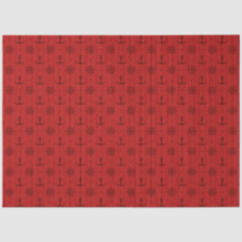 Papel De Seda Mais Design Série Náutica Vermelho e Azul Marinho 
