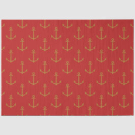 Papel De Seda Mais Vermelho e Azul-Marinho Série Náutica Design 