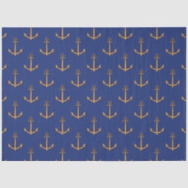 Papel De Seda Mais Vermelho e Azul-Marinho Série Náutica Design 
