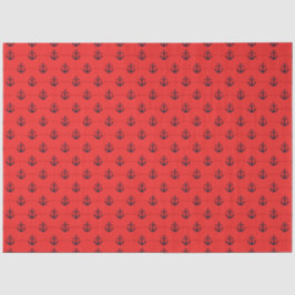 Papel De Seda Mais Vermelho e Azul-Marinho Série Náutica Design 