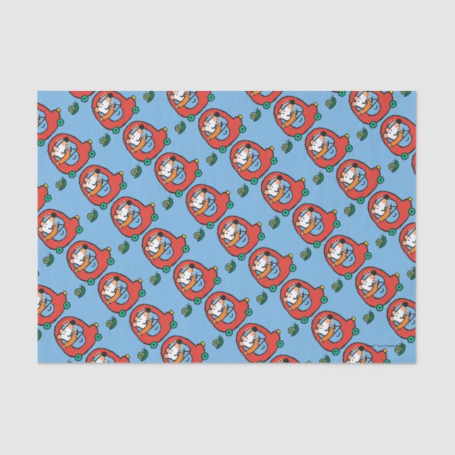 Papel De Seda Maisy conduz um carro vermelho bonito (Frente )