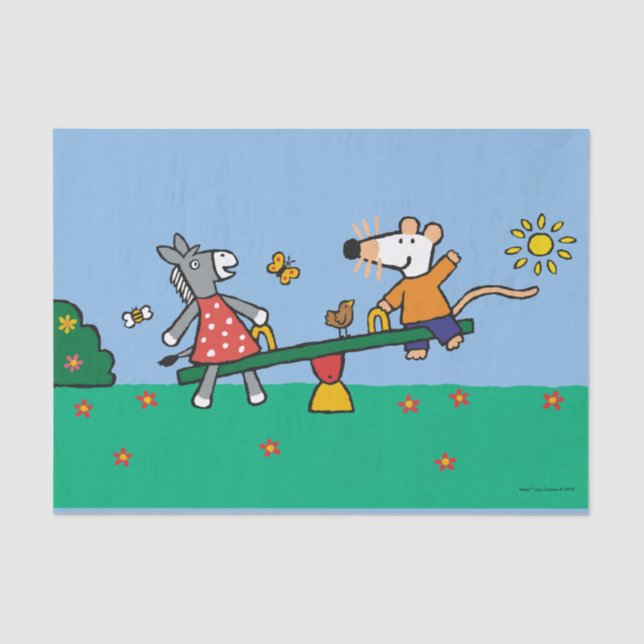 Papel De Seda Maisy e balanço Dotty no campo de jogos (Frente )