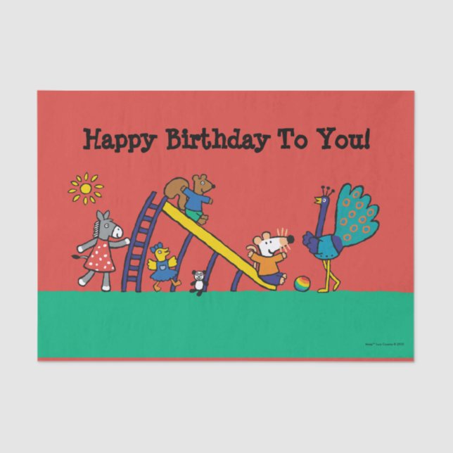 Papel De Seda Maisy no campo de jogos com amigos (Frente )