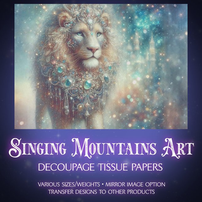 Papel De Seda Majestic Fantasy Lion King Decoupage (Criador carregado)