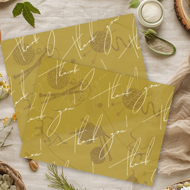 Papel De Seda Mala Agulha de tricô Obrigado (Criador carregado)