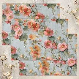 PAPEL DE SEDA MALVARISAS VINTAGE DECOUPAGEM FLORAL