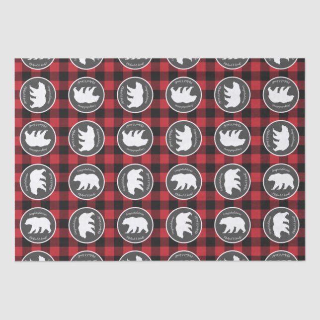 Papel De Seda Mama Bear Chá de fraldas Woodland Lodge (Frente )