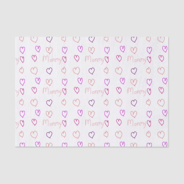 Papel De Seda Mamães com coração (Frente )