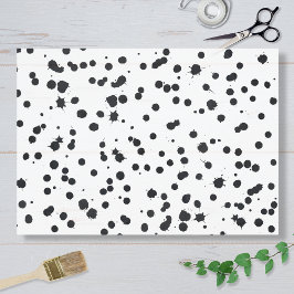 Papel De Seda Mancha de Tinta Preta