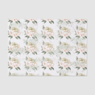 Papel de Seda Manchado Peônias Rosa Bege