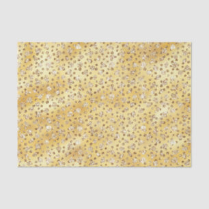 Papel De Seda Manchas de Guepardo com Brilho Falso Dourado