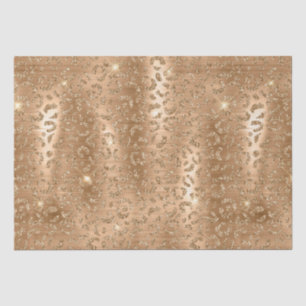 Papel De Seda Manchas de Leopardo Brilho Dourado Metálico Animal