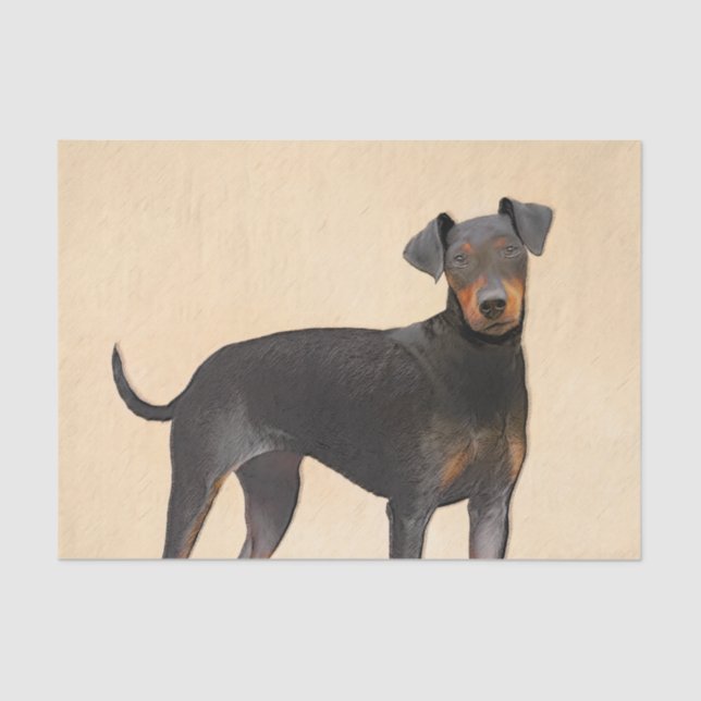 Papel De Seda Manchester Terrier Pintura Original (Frente )