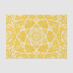 Papel De Seda Mandala amarela e branca - Loergann no mel