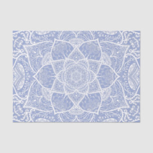 Papel De Seda Mandala azul e branca - Loergann em Blueberry