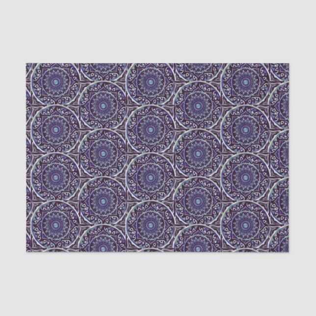 Papel De Seda Mandala azul para desligar (Frente )