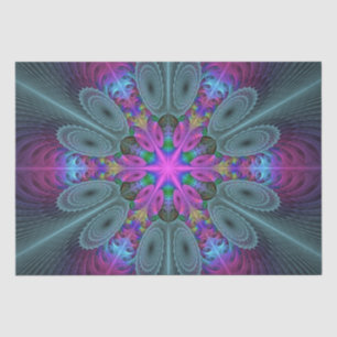 Papel De Seda Mandala Colorida Arte Espiritual Colorida Com Rosa